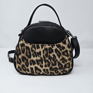 New Handmade Animal Print Mini Dual Compartment Bowler Bag